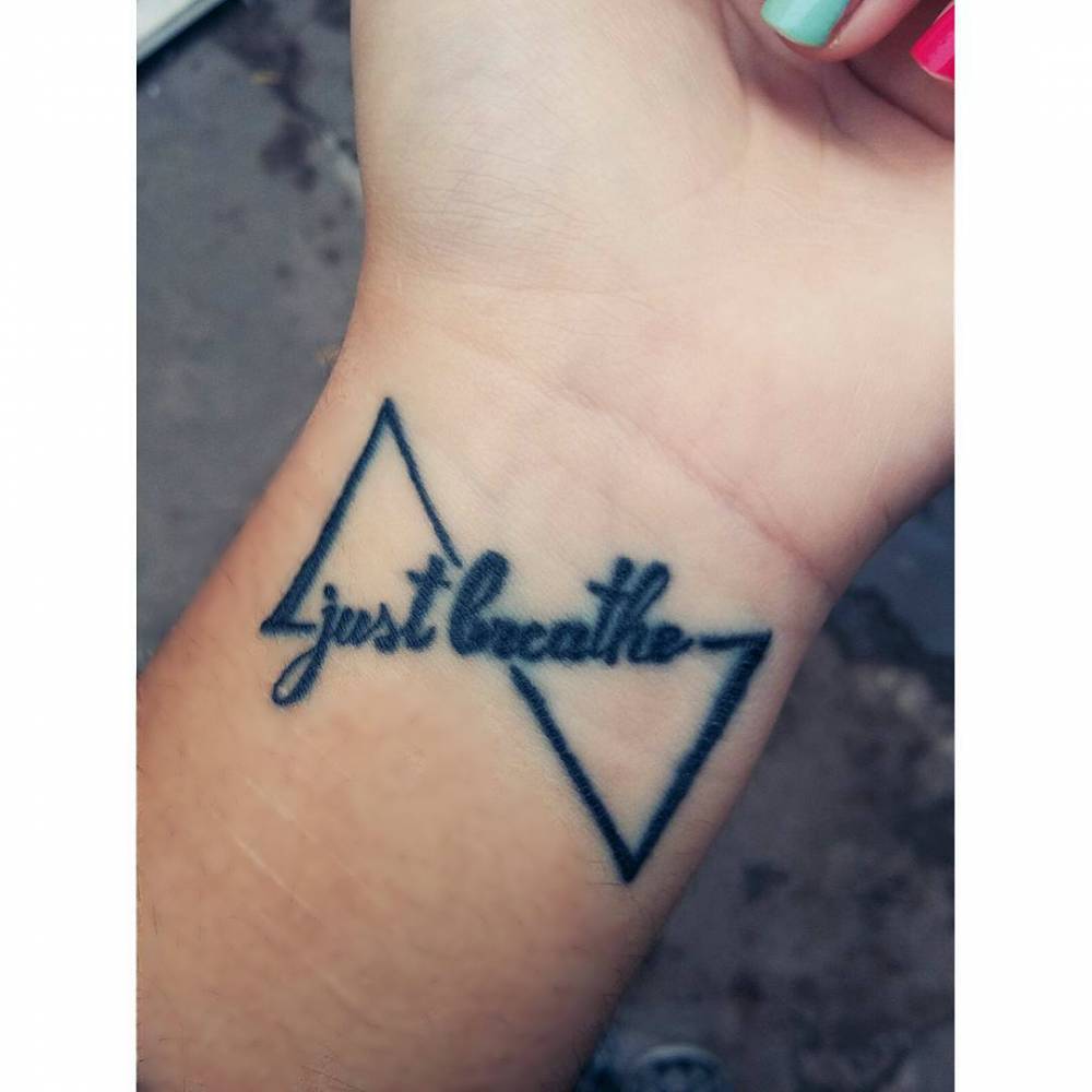 Geometric infinity tattoo saying \ Geometric infinity tattoo saying \