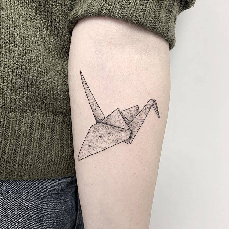Origami Paper Crane Tattoo I Just Made Hete At In Studio XIII Origami Paper Crane Tattoo I Just Made Hete At In Studio XIII