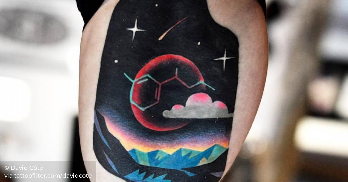 Healed Psychedelic Landscape Tattoo On The Right Inner