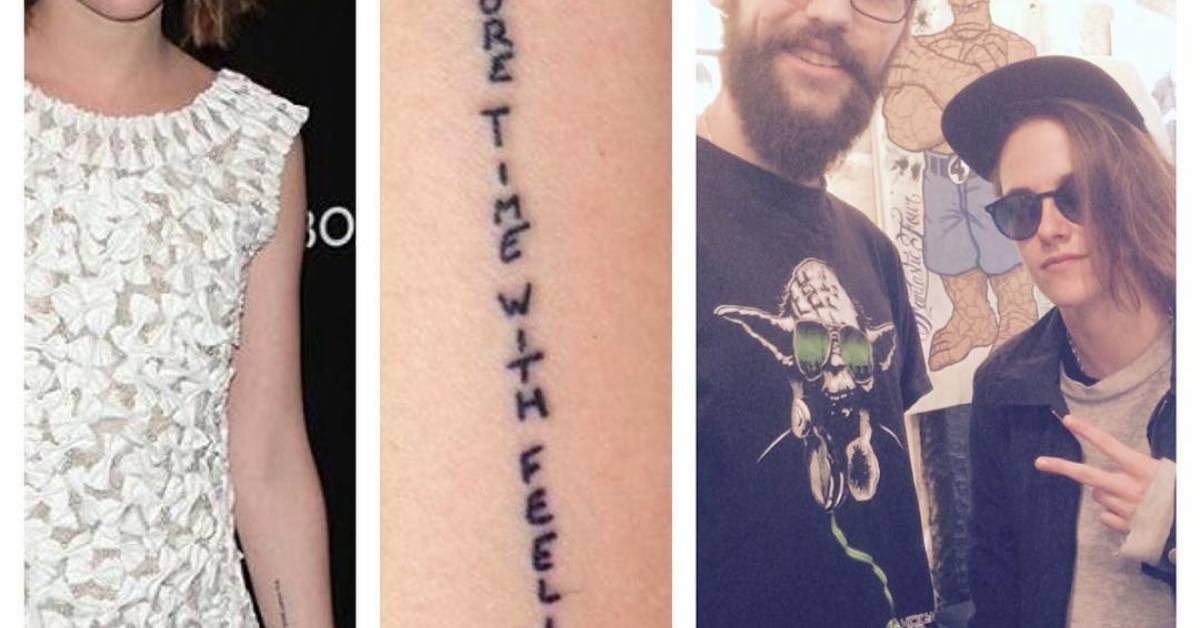 "One more time with feeling" tattoo on Kristen