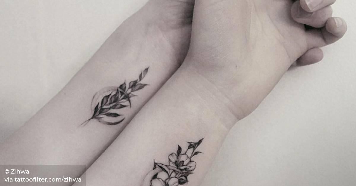 Matching flowers on the wrist.