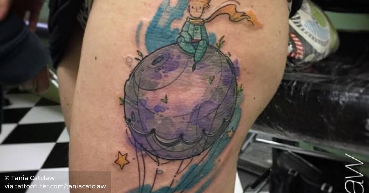 The Little Prince inspired sketchy style tattoo on the