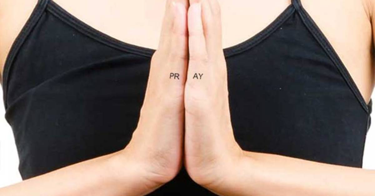 “Pray” matching temporary tattoo, get it here