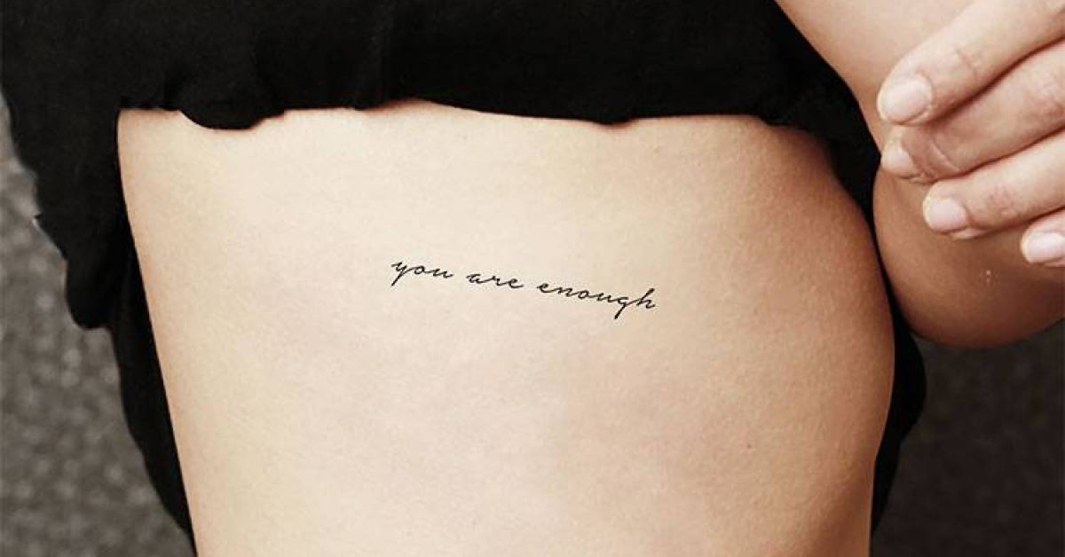 'You are enough' temporary tattoo, get it here
