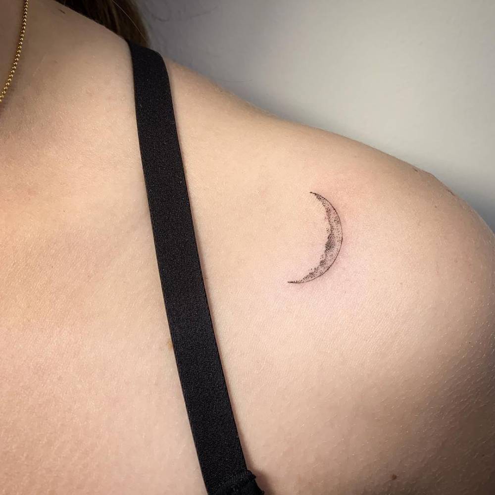 Waning Crescent Moon Tattoo Orangetattooshop