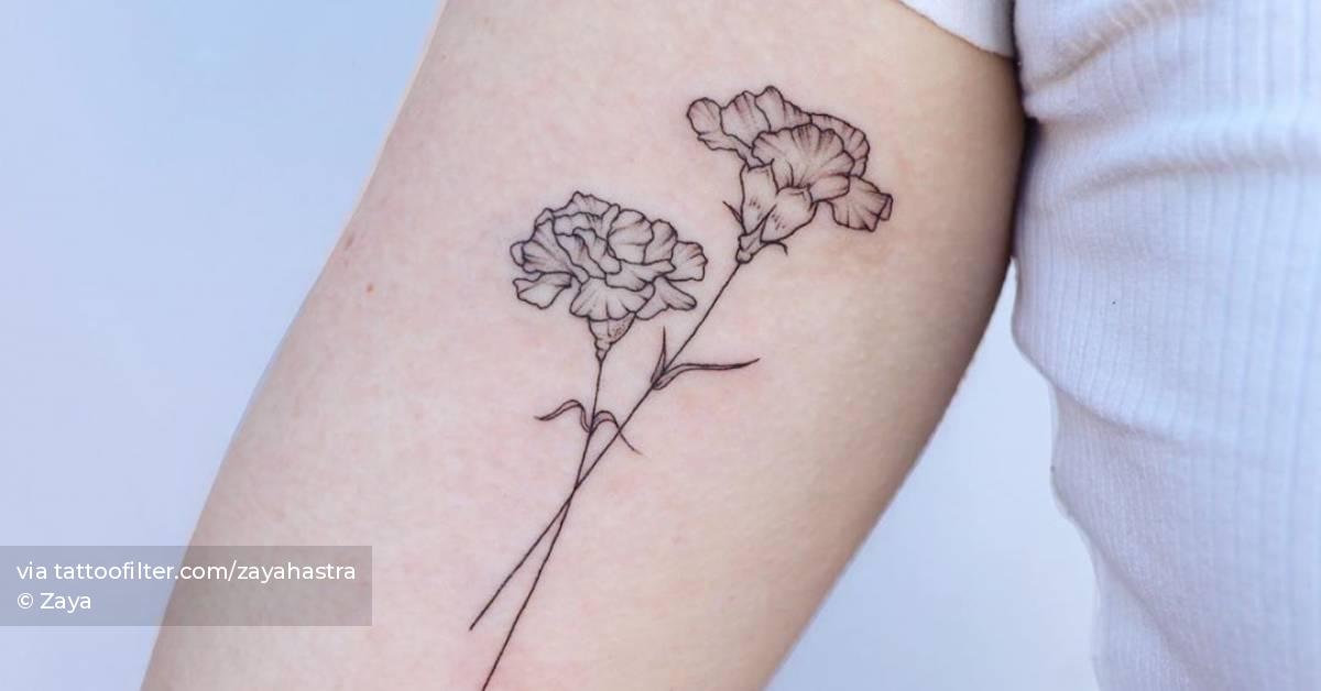 Carnations on the inner arm.