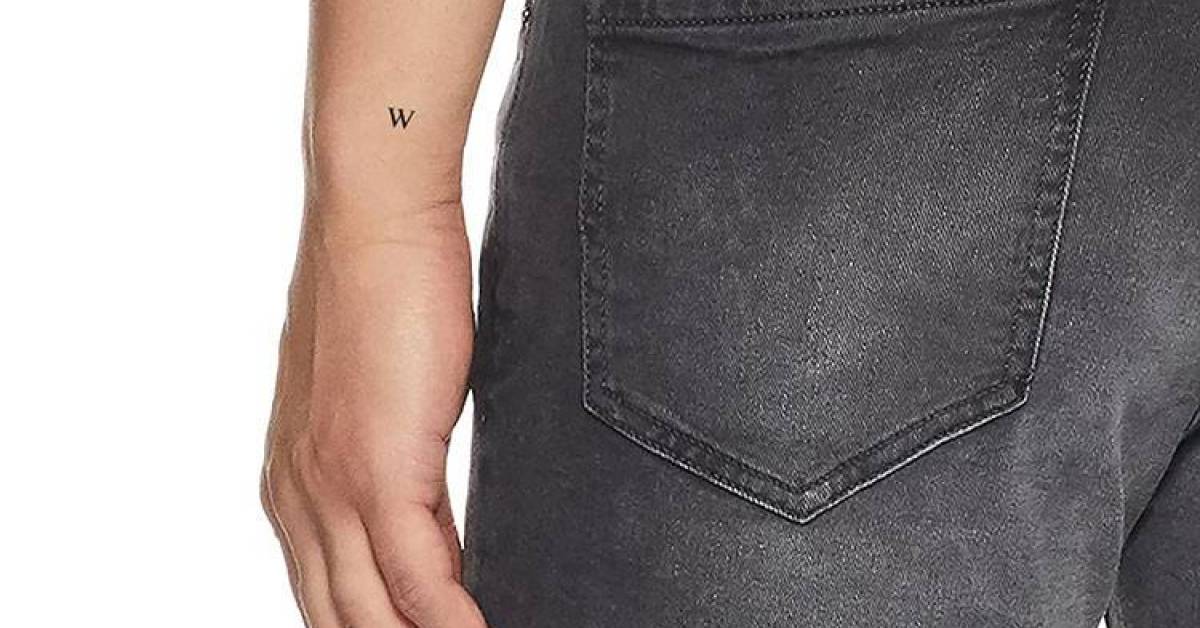 Serif capital W letter temporary tattoo, get it here