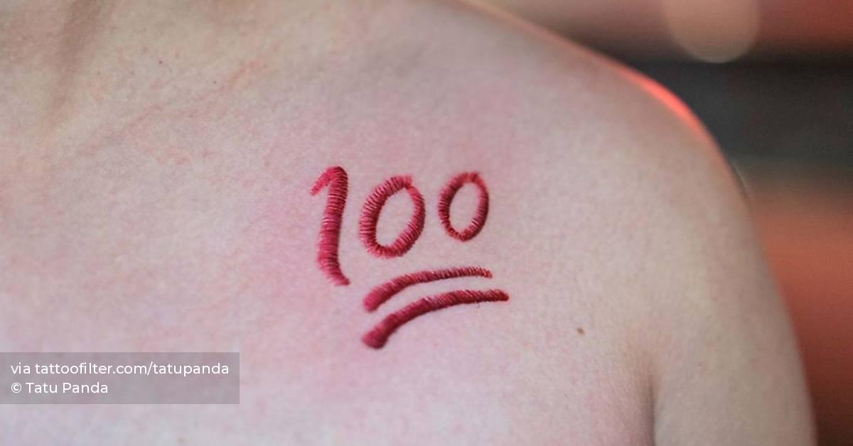 "Needle and thread" emoji tattoo 100