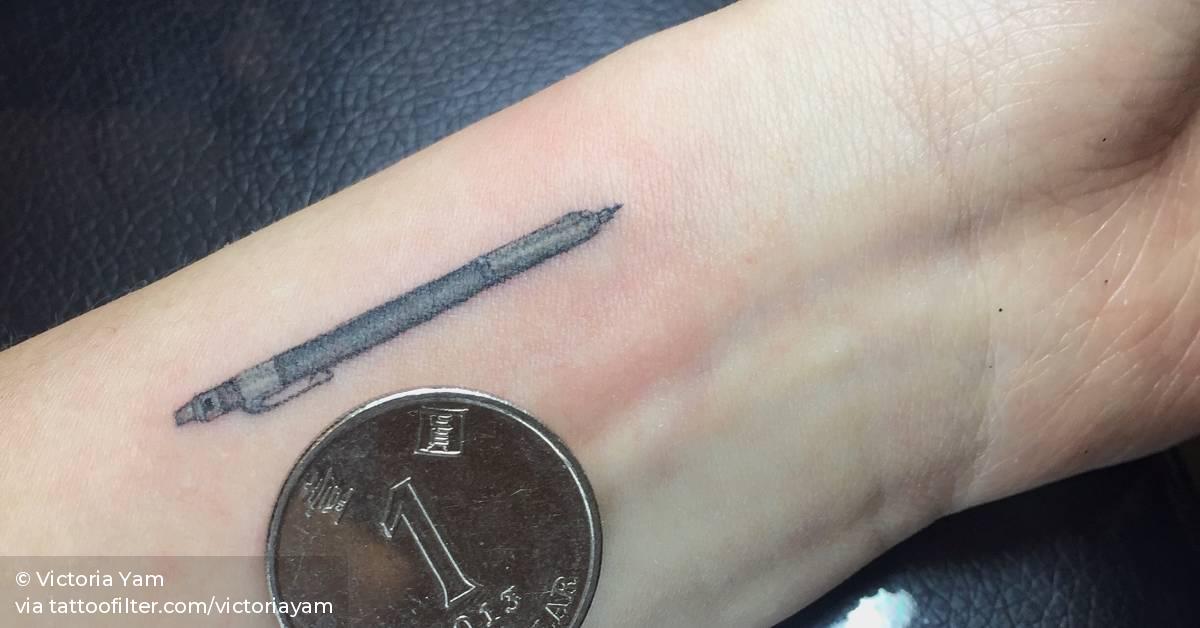 Miniature mechanical pencil tattoo