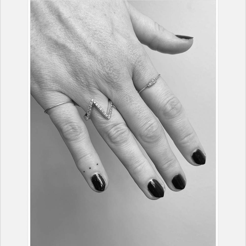 Dots Tattooed On Finger