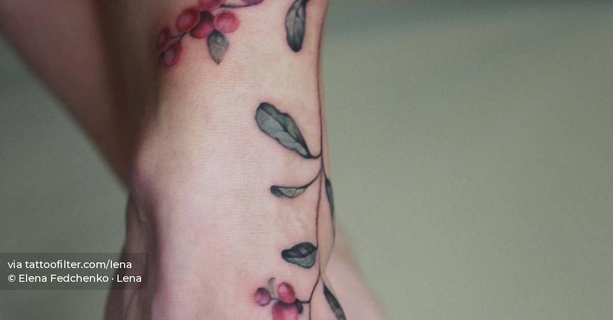 Cranberry tattoo on the foot/ankle