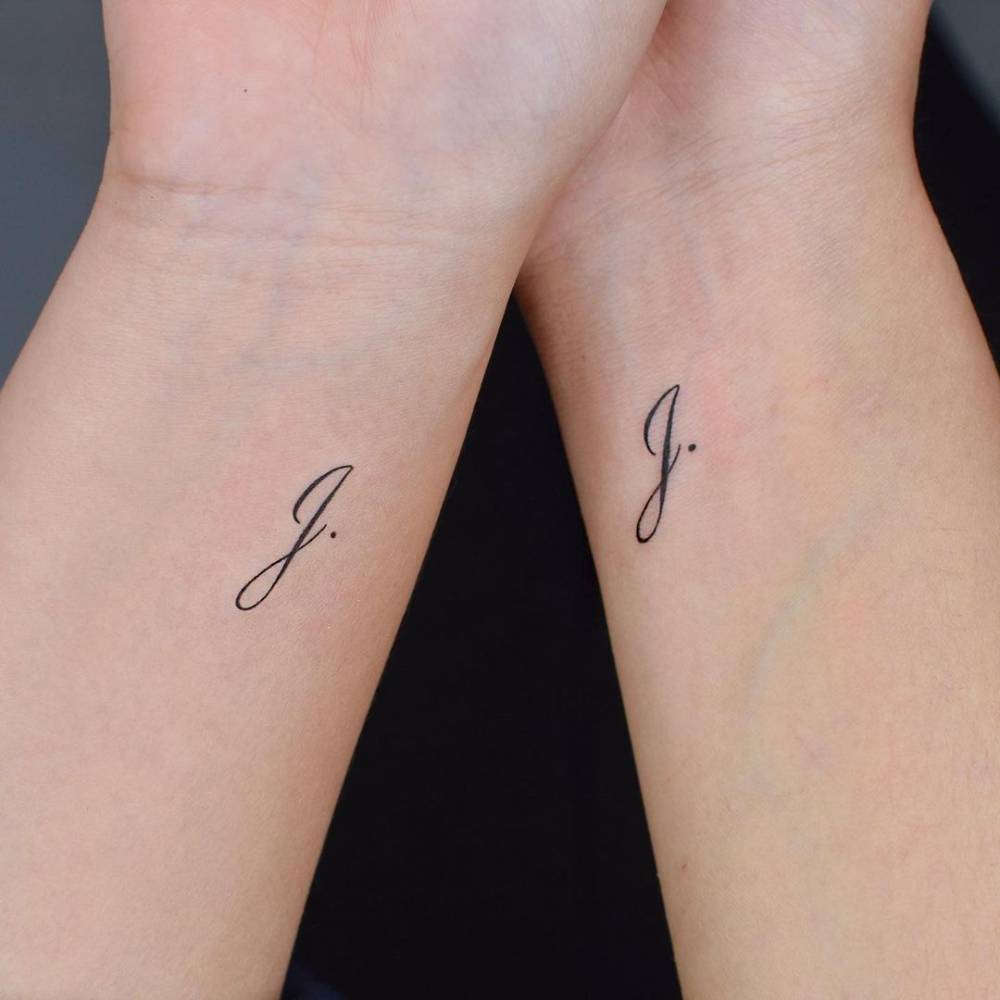 Matching "J" tattoo for best friends