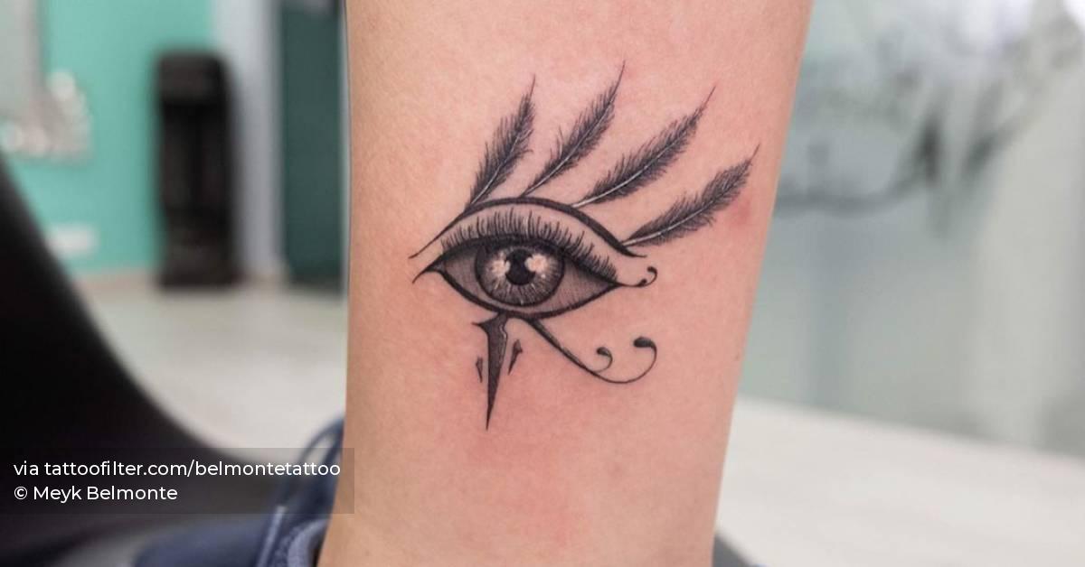 Eye of Horus tattoo on the ankle