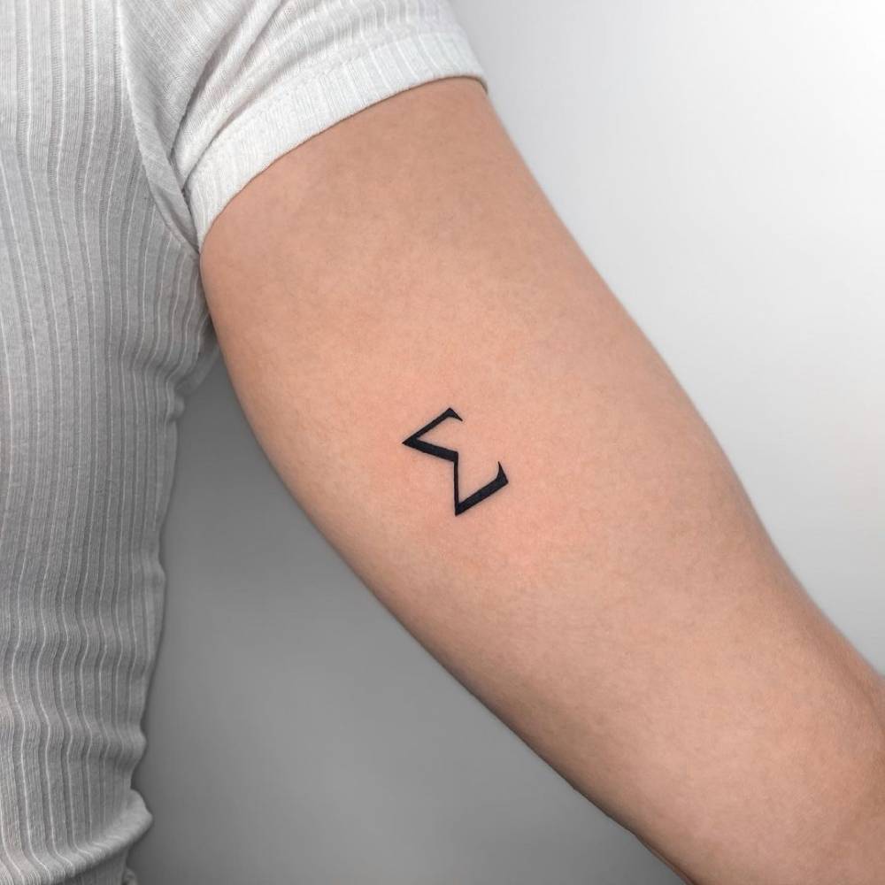 Sigma Letter Tattoo On The Inner Arm 