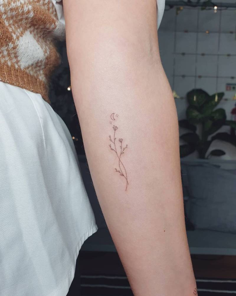 Fine Line Flower Tattoo Sleeve At Bridget Mireles Blog