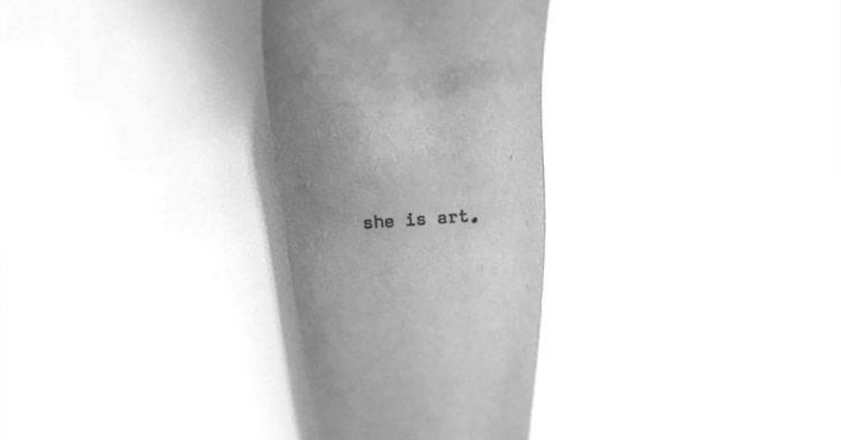 Typewriter 'she is art' temporary tattoo, get it here