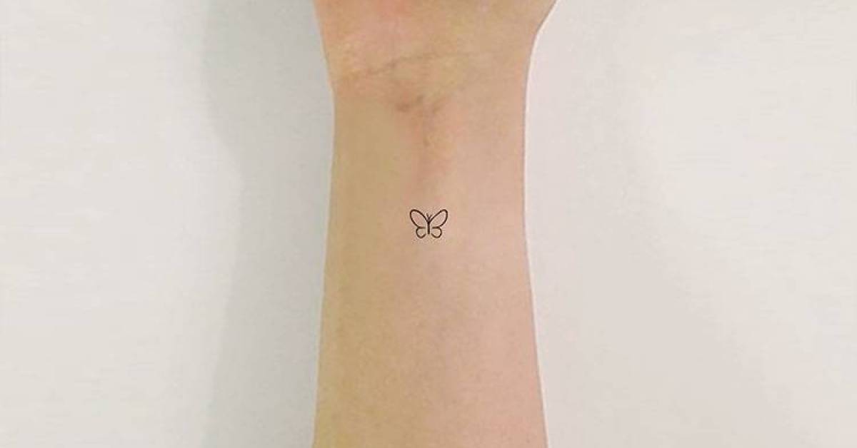 Minimalist butterfly temporary tattoo. Buy here