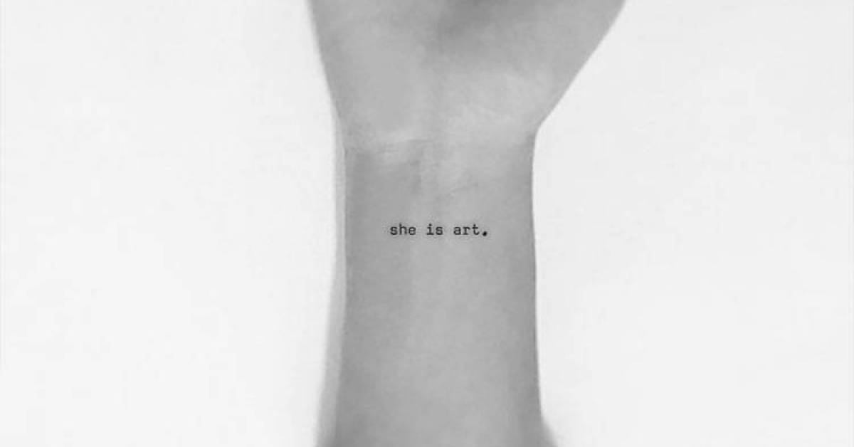 Typewriter 'she is art' temporary tattoo, get it here