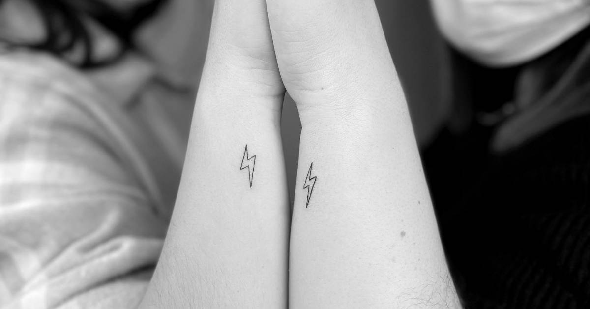 Matching lightning bolt tattoo for best friends.