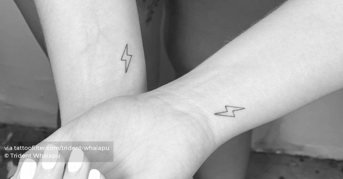 Matching lightning bolt tattoo for best friends,