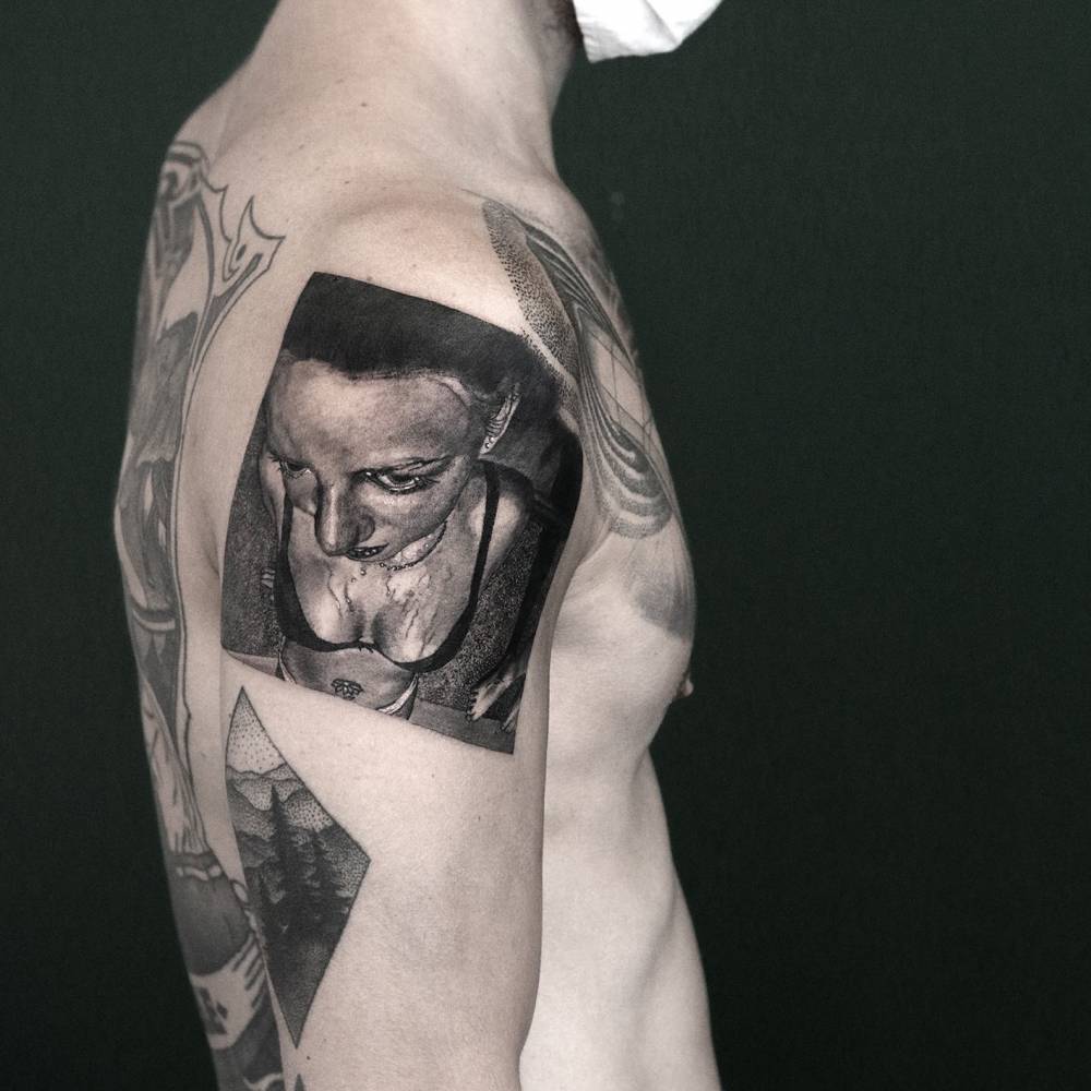 Deftones Album Cover Tattoo Located On The Shoulder 