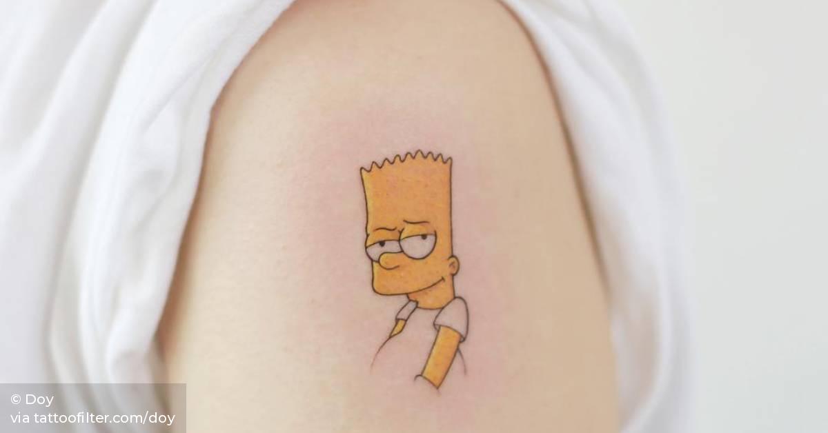 Bart Simpson Tattoo On The Shoulder