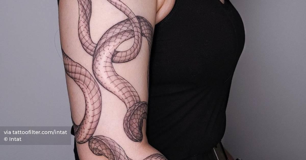 Snake Tattoos Wrapped Around Arm