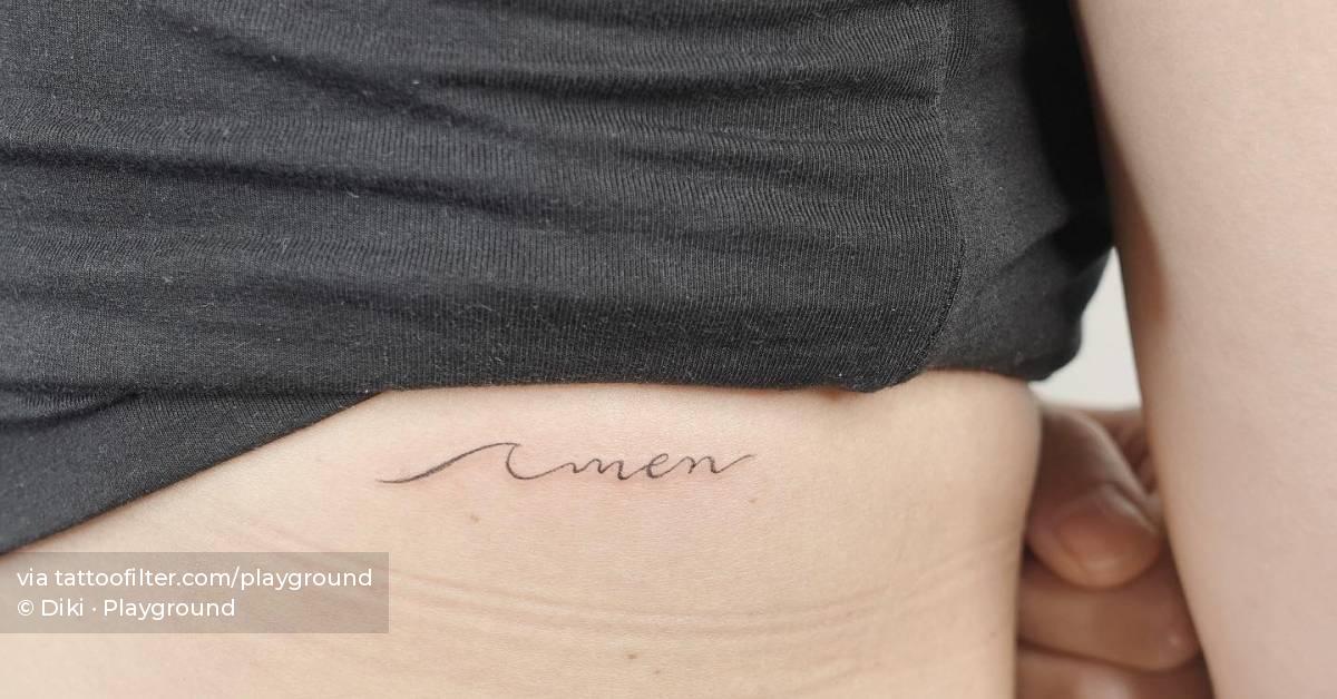 Tattoo of a wave forming the word 