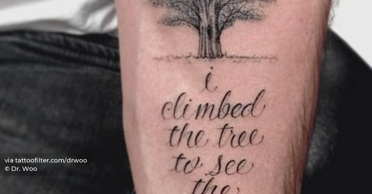 "I climbed the tree to see the world".
