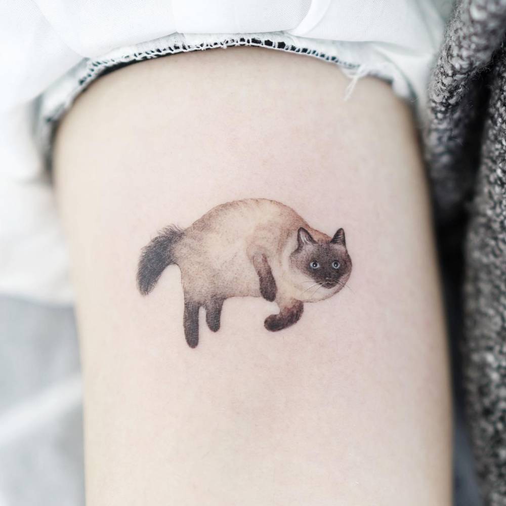 Siamese Cat Silhouette Tattoo