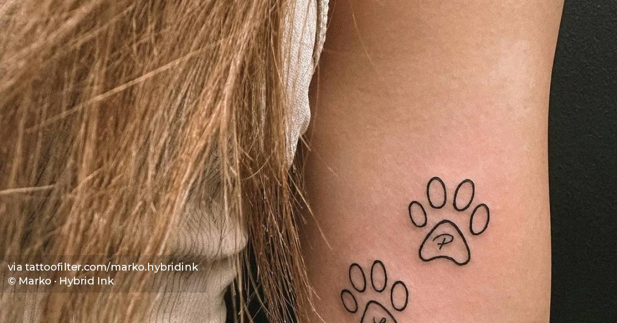 Dog Paw Outline Tattoo