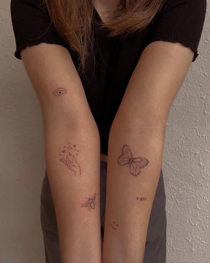 Fine Line Arm Tattoos 