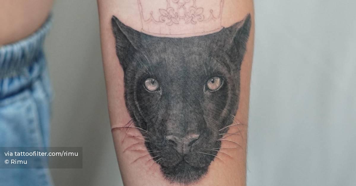 Realistic Panther Head Tattoo
