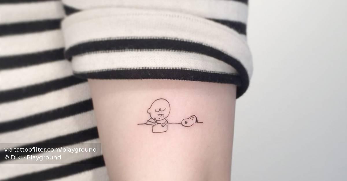 TATTOO PEANUTS MEDIUM　SLIDE　SILVERxK10 Snoopy and Charlie Brown.