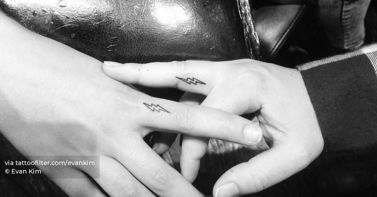 Matching minimalistic lightning bolt tattoo for best