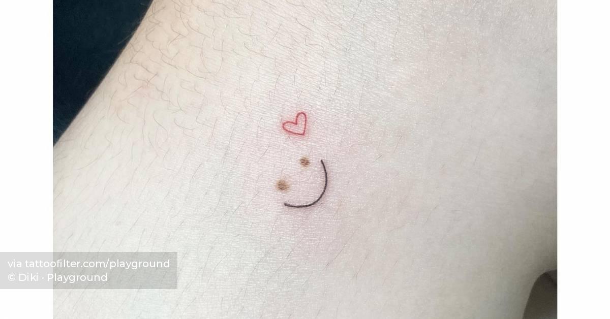 Birthmark coverup smiley face and little heart tattoo