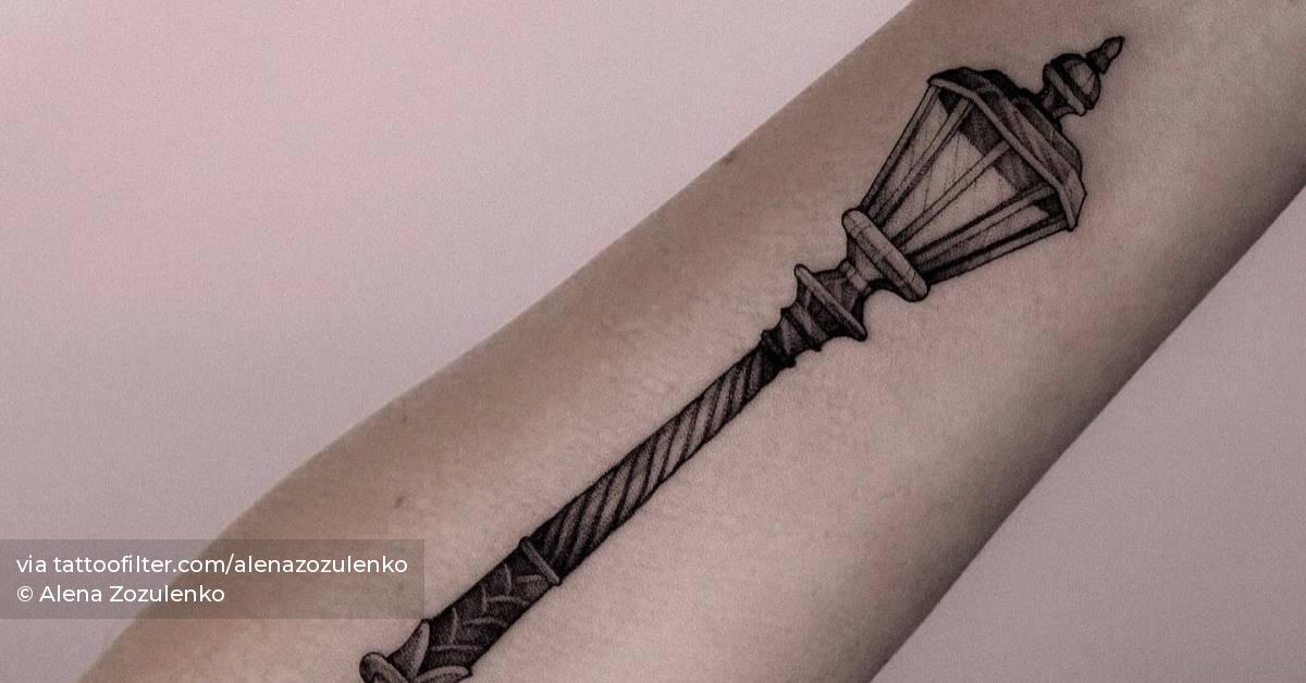 Streetlight tattoo placed on the inner forearm,