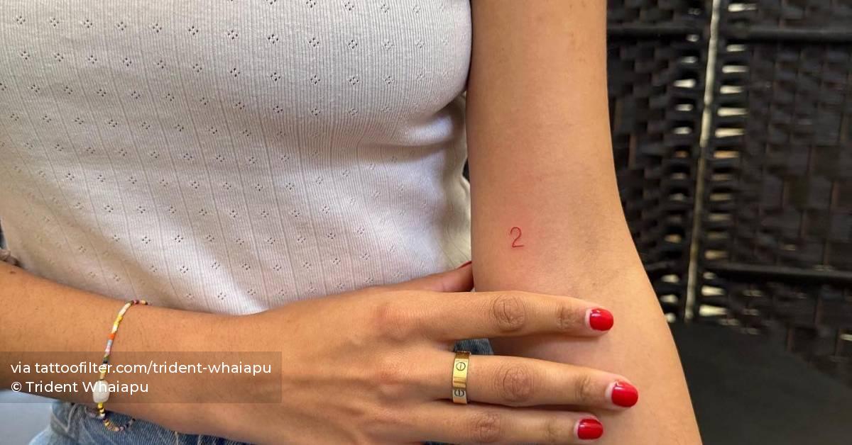 Tattoo of the number 