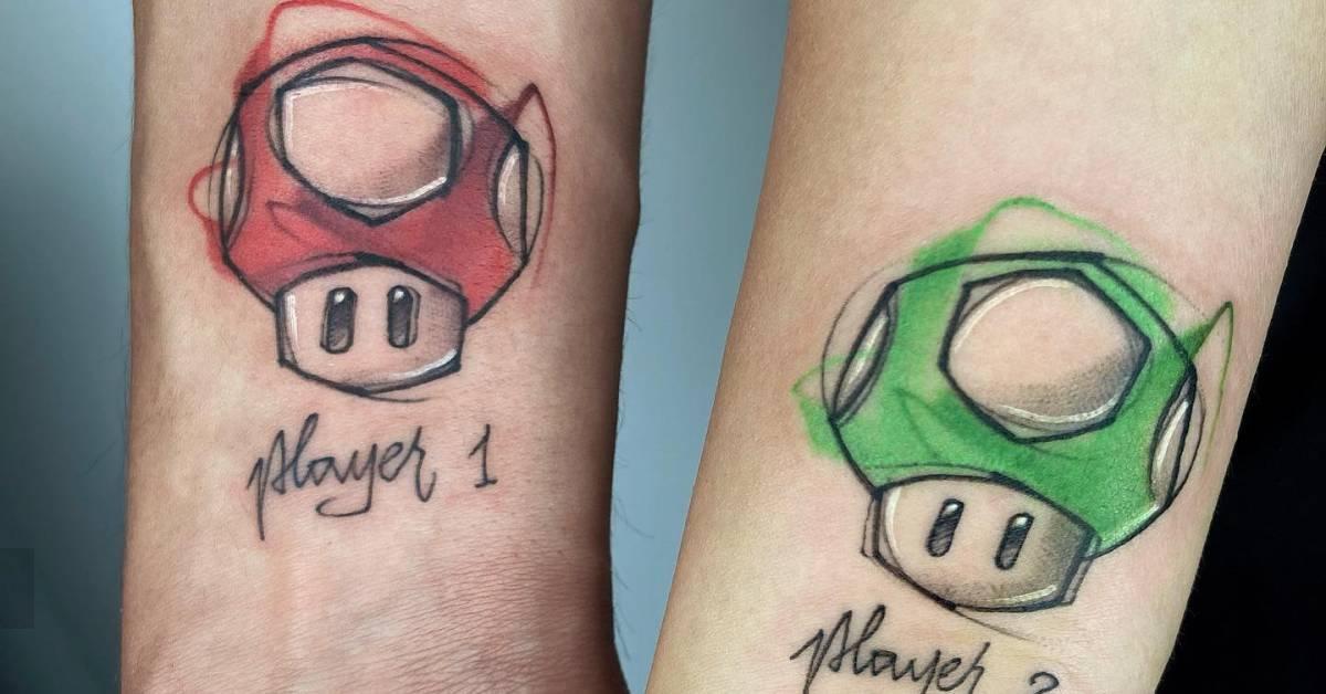 Mario Bros Mushroom Tattoos