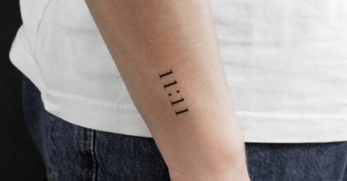 11:11 angel number temporary tattoo