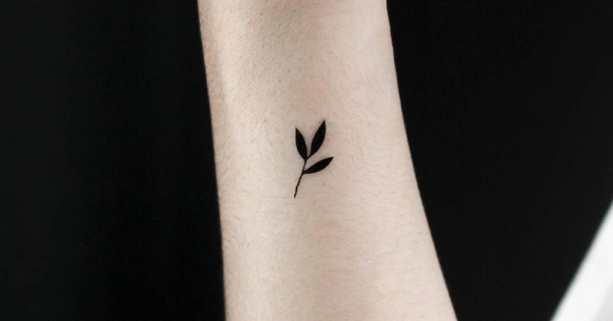 Tiny Minimalist Sprout Temporary Tattoo Placed On The Tiny Minimalist Sprout Temporary Tattoo Placed On The
