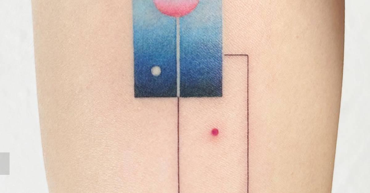 Abstract geometric tattoo done on the inner arm.