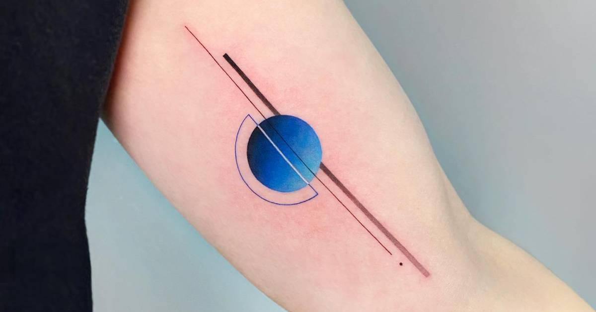 Abstract geometric tattoo placed on the inner arm.