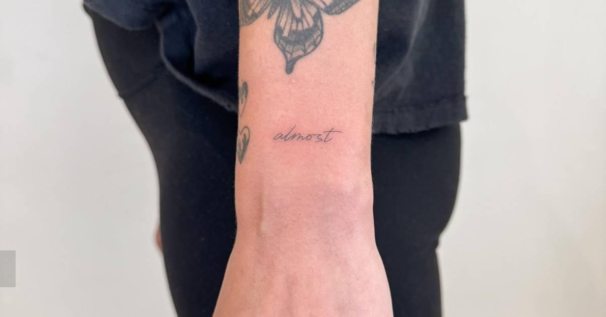 Lettering tattoo of the word 