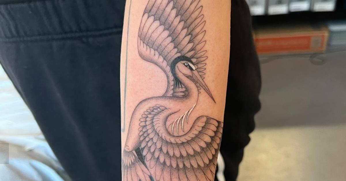 Traditional Heron Tattoos