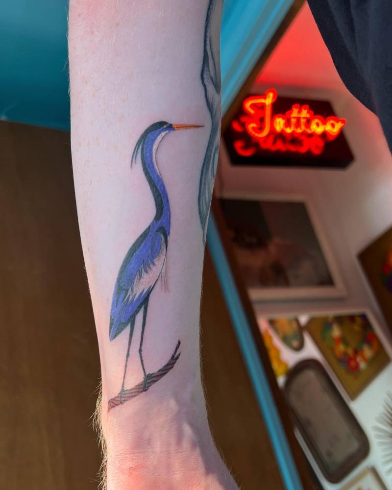 Heron Bird Tattoo