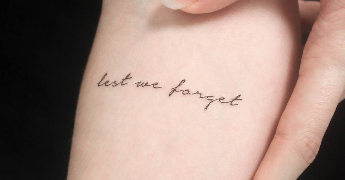 Less We Forget Cursive Handwritten font