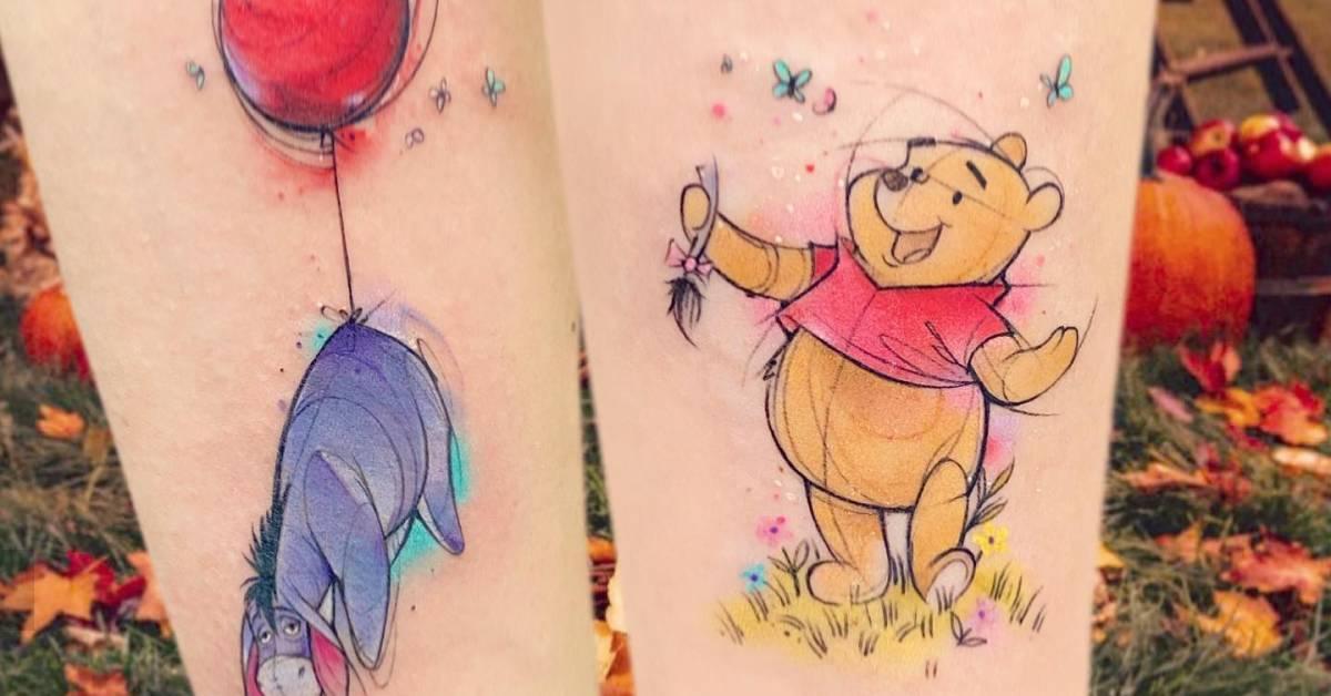 Matching Eeyore and Pooh Bear tattoos for best friends.