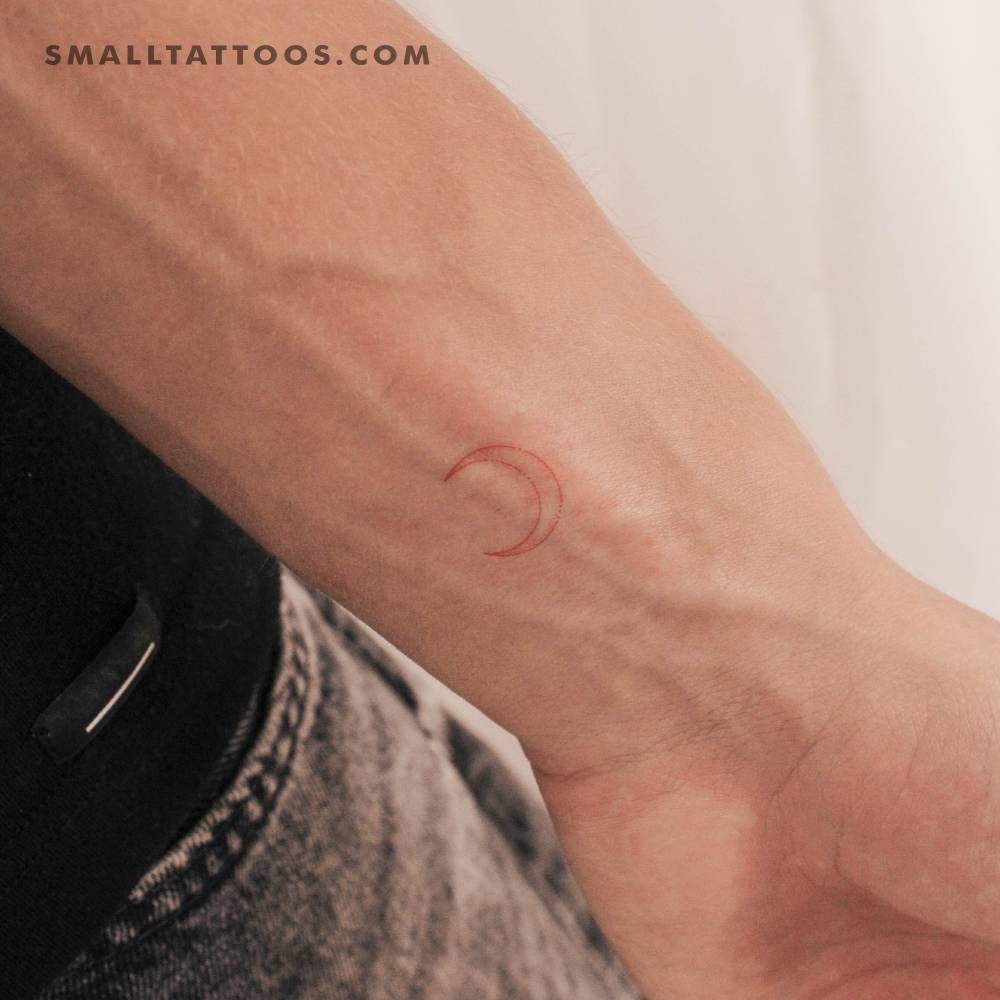 Crescent Moon Type I [Red] by Jakenowicz Temporary Tattoo