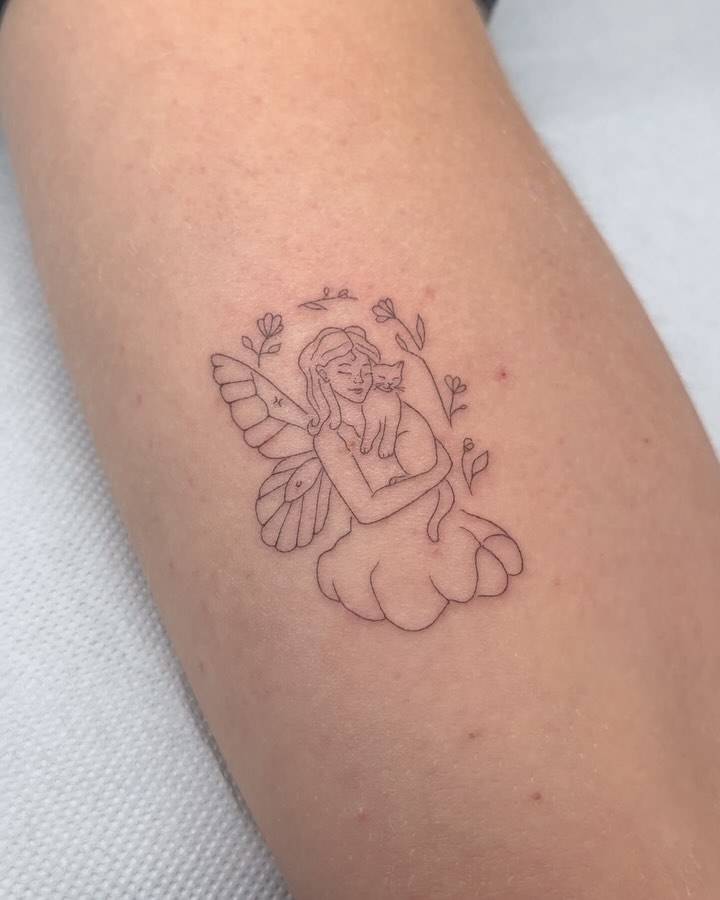 Just a fairy and her furry best friend.